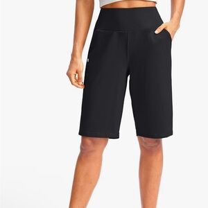 Gradual Women's 12" Bermuda Long Shorts with Pockets High Waisted Size L NWT